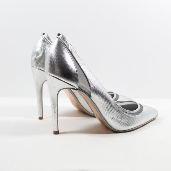 Ted Baker Clancyl Metallic Leather Pumps - Silver 9.5M/40EU - Picture 2 of 4